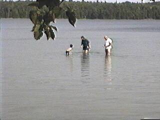 Willem, Nienke and Dan in the water